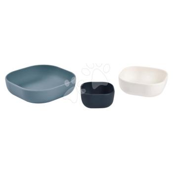 Étkezőgarnitúra Silicone Nesting Bowl Set Beaba Night blue Cotton Baltic Blue szilikonból 3-részes kékes-szürkés-fehér 4 hó-tól kép