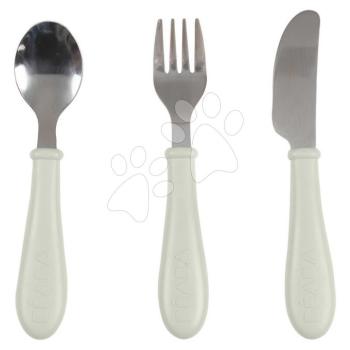 Evőeszközkészlet gyerekeknek Stainless Steel Cutlery Set Misty Green Beaba rozsdamentes acélból kanál villa és kés zöld 8 hó-tól kép