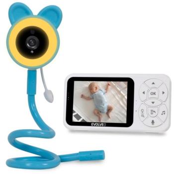 EVOLVEO N35 Baby Monitor kamerával, VOX, hőmérő, éjjellátó, RGB fénnyel, kék kép