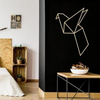 Origami stílusú falmatrica, madár motívummal kép