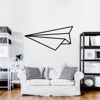Origami stílusú falmatrica, papírrepülő motívummal kép