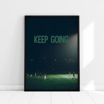 Fali futball plakát, Keep going felirattal kép