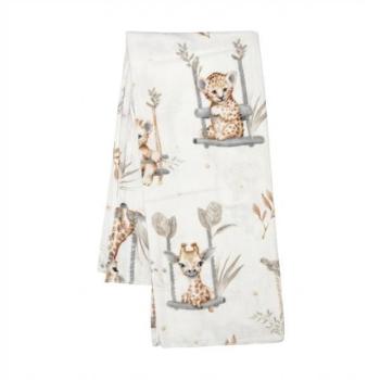 Flanel pelenka nyomtatással New Baby ZOO beige kép