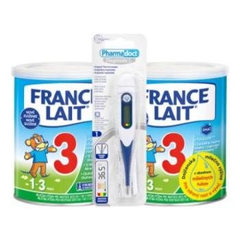 France Lait 3 tejes táp a növekedés támogatására kisgyermekek számára 1 éves kortól 2x400g + hőmérő kép