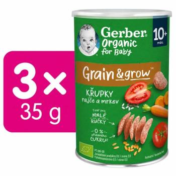 GERBER Organic pufi, paradicsomos-sárgarépás, 3x25g kép