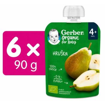 GERBER Organic tasakos gyümölcspüré, körte, 6x90g kép