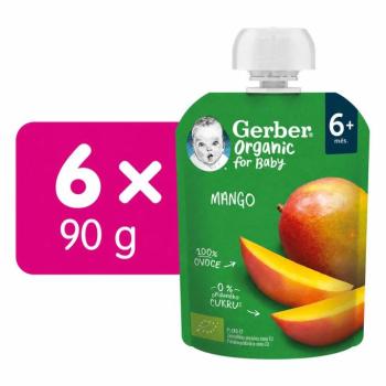 GERBER Organic tasakos gyümölcspüré, mangó, 6x90g kép
