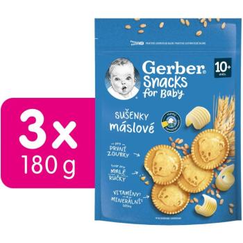 GERBER Snacks vajas keksz, 3x180g kép