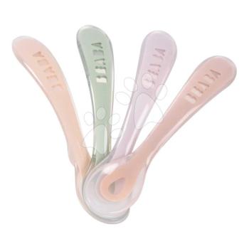 Gyakorlókanalak Second Age Silicone Spoons Cotton Candy Sorbet Mystic Green Lilac Set Beaba szilikonból önálló étkezéshez 4 darab 8 hó-tól kép