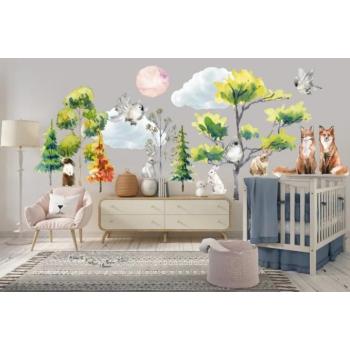 Gyerek falmatrica Erdei állatok 50 x 100 cm kép