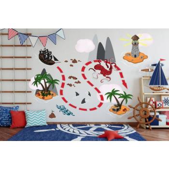 Gyerek falmatrica Kincses sziget 80 x 160 cm kép