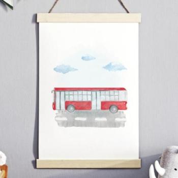 Gyerekszoba poszter, busz motívummal