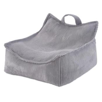 Gyermek négyzet alakú Puffy Manšestr fotel, szürke 77 × 67 × 50 cm kép