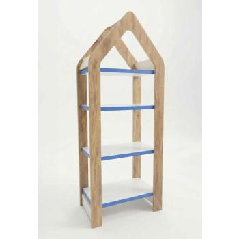Hanah Home Multi Purpose Shelf Blue Walnut White Artmtkslhf4 - Blue kép