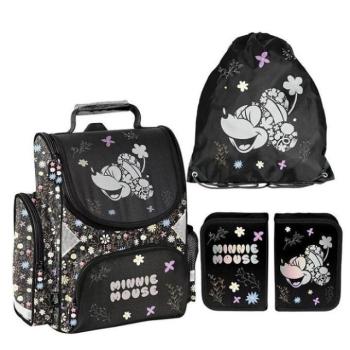 Fekete MINNIE iskolai szett prémium aktatáskából, táskából és tolltartóból kép