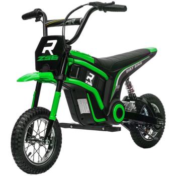 HOMCOM Elektromos gyerekmotor, 24 V-os motor, állítható sebesség, zene és fények, zöld kép