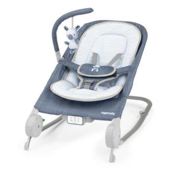 INGENUITY Masszázs vibráló hintaágy Happy Belly™ Rock-to-Bounce – Chambray 0m+ kép