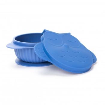 innoGIO szilikon tál fedővel GIOfresh Owl Blue kép
