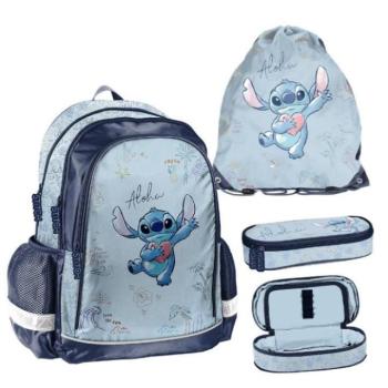 Iskolai 3 darabos STITCH hátizsák, táska és tolltartó készlet kép