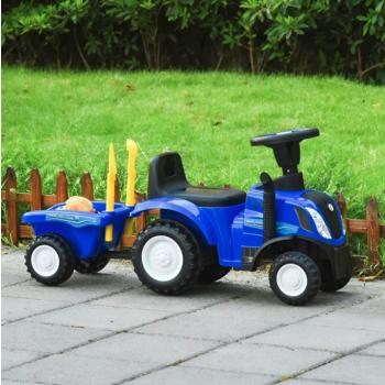 Kék traktor NEW HOLLAND mellékvágányokkal és szerszámokkal kép