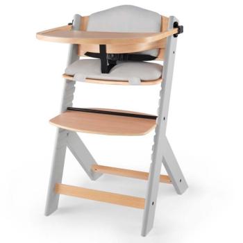 Kinderkraft Enock Etetőszék párnázással, Grey wooden, Premium kép