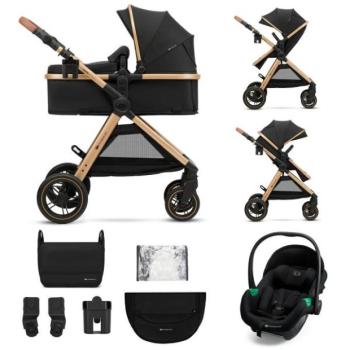 KINDERKRAFT Kombinált babakocsi 3 az 1-ben Esme Pro Pure Black kép