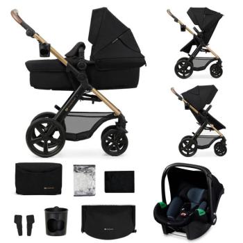 KINDERKRAFT Kombinált babakocsi Moov 2 3in1 Pure Black - habkerekek kép