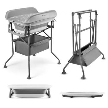 Kinderkraft Pelenkázóasztal káddal Bubbly Grey kép
