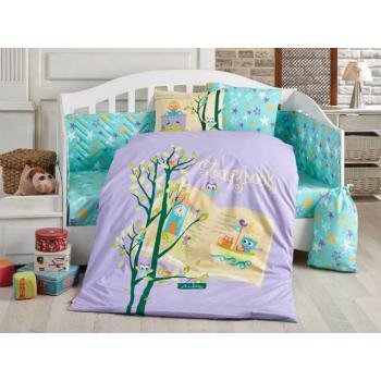 L'essential Maison Poplin Baby Quilt Cover Set Lilac Mint Gr... kép