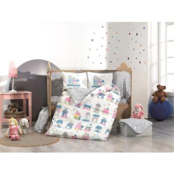 L'essential Maison Poplin Baby Quilt Cover Set Pink White Bl... kép