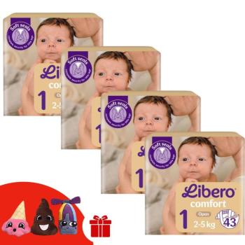 Libero Comfort Pelenka 2-5 kg Newborn 1 (172db) + Ajándék 3 db Ujjbáb kép