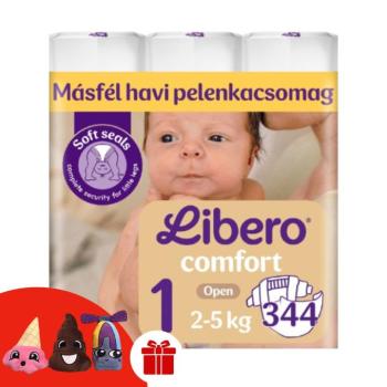 Libero Comfort Pelenka 2-5 kg Newborn 1 (344db) + Ajándék 3 db Ujjbáb kép