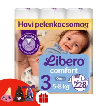 Libero Comfort Pelenkacsomag 5-8kg Midi 3 (228db) + Ajándék 3 db Ujjbáb kép