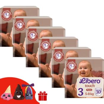 Libero Touch Bugyipelenka 5-8kg Midi 3 (180db) + Ajándék 3 db Ujjbáb kép