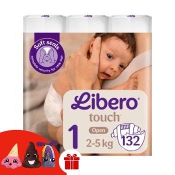 Libero Touch Nadrágpelenka 2-5kg Newborn 1 (132db) + Ajándék 3 db Ujjbáb kép