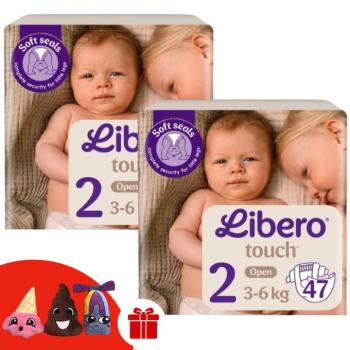Libero Touch Nadrágpelenka 3-6kg Newborn 2 (94db) + Ajándék 3 db Ujjbáb kép