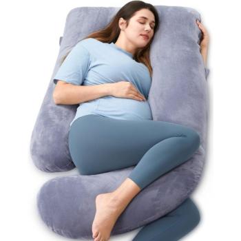 Momcozy U Shaped Pillow Velvet Dark Grey kép