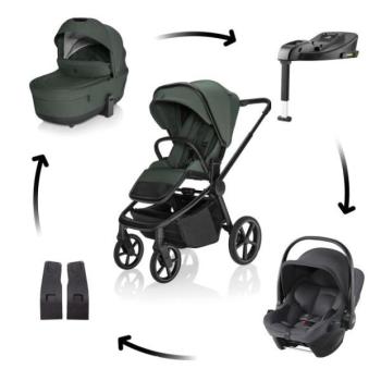 Move Cross 5X babakocsi + Baby-Safe Core autósülés + Baby-Safe Core alap, Oak Green kép