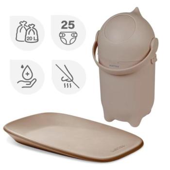 NATTOU Pelenkázó kosár Dropy és Softy Taupe pelenkázó alátét 50x70 cm kép