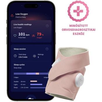 Owlet Dream Sock 0-18 hónapos babáknak (matt rózsaszín) kép
