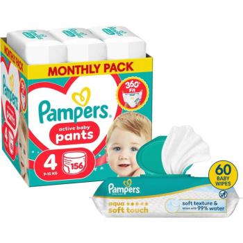 PAMPERS Pants 4 (156 db) + PAMPERS Aqua Soft Touch, 60 db kép
