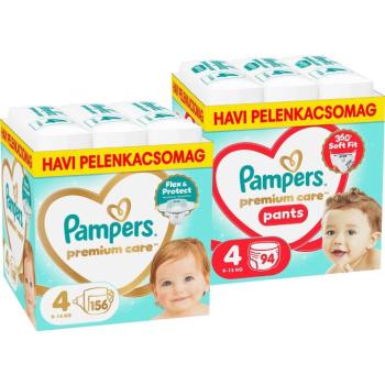 PAMPERS Premium Care Pants 4 (94 db) + PAMPERS Premium Care 4 (156 db) kép