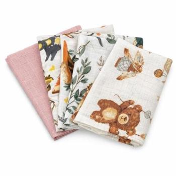 Pamut pelenkák nyomtatással NEW BABY 60x80 cm STANDARD GIRL 5 db kép