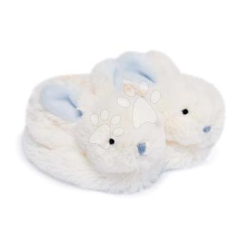 Papucs újszülött részére csörgővel Nyuszkó Lapin Bonbon Doudou et Compagnie kék ajándékcsomagolásban 0-6 hó kép