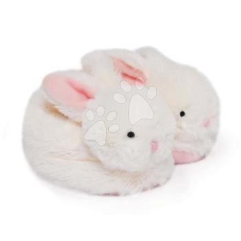 Papucs újszülött részére csörgővel Nyuszkó Lapin Bonbon Doudou et Compagnie rózsaszín ajándékcsomagolásban 0-6 hó kép