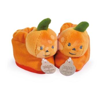 Papucs újszülött részére Tök Booties My First Halloween Doudou et Compagnie ajándékcsomagolásban narancssárga 0-6 hó kép