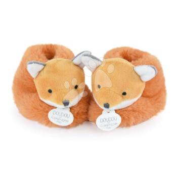 Papucsok kisbabának Fox Booties Unicef Collection Doudou et Compagnie ajándékcsomagolásban narancssárga 0-6 hó kép