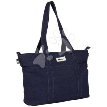 Pelenkázótáska babakocsihoz Madrid Bag Denim Beaba pelenkázó alátéttel és babakocsi rögzítőpánttal kék kép