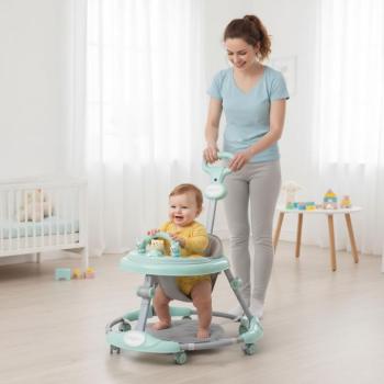 Pepita 3in1 átalakítható világító Bébikomp tolókarral - menta kép