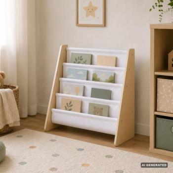 Pepita Montessori 4 szintes gyermek Könyvespolc 64x60 cm - Barna kép